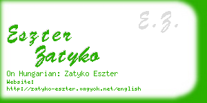 eszter zatyko business card